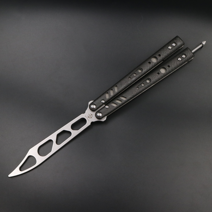 未开刃蝴蝶刀钛合金高端练习花式