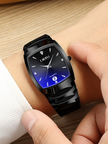 Водонепроницаемые стальные мужские часы, механические модные трендовые кварцевые часы с бабочкой, Вольфрамовая сталь