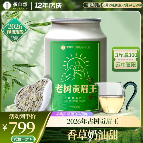 【香草奶油甜】2026年贡眉王古树福鼎高山白茶头采特级贡眉菜茶叶