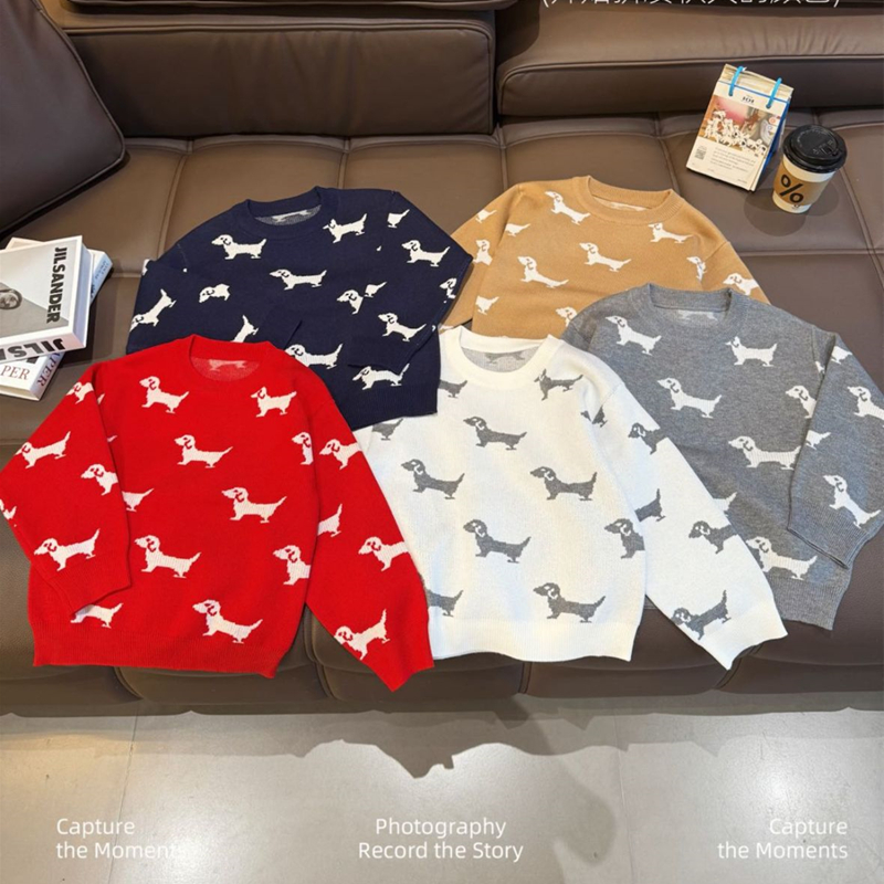 儿童tb针织衫宝宝小狗毛衣2025秋冬季男童女童韩版加厚打底衫上衣