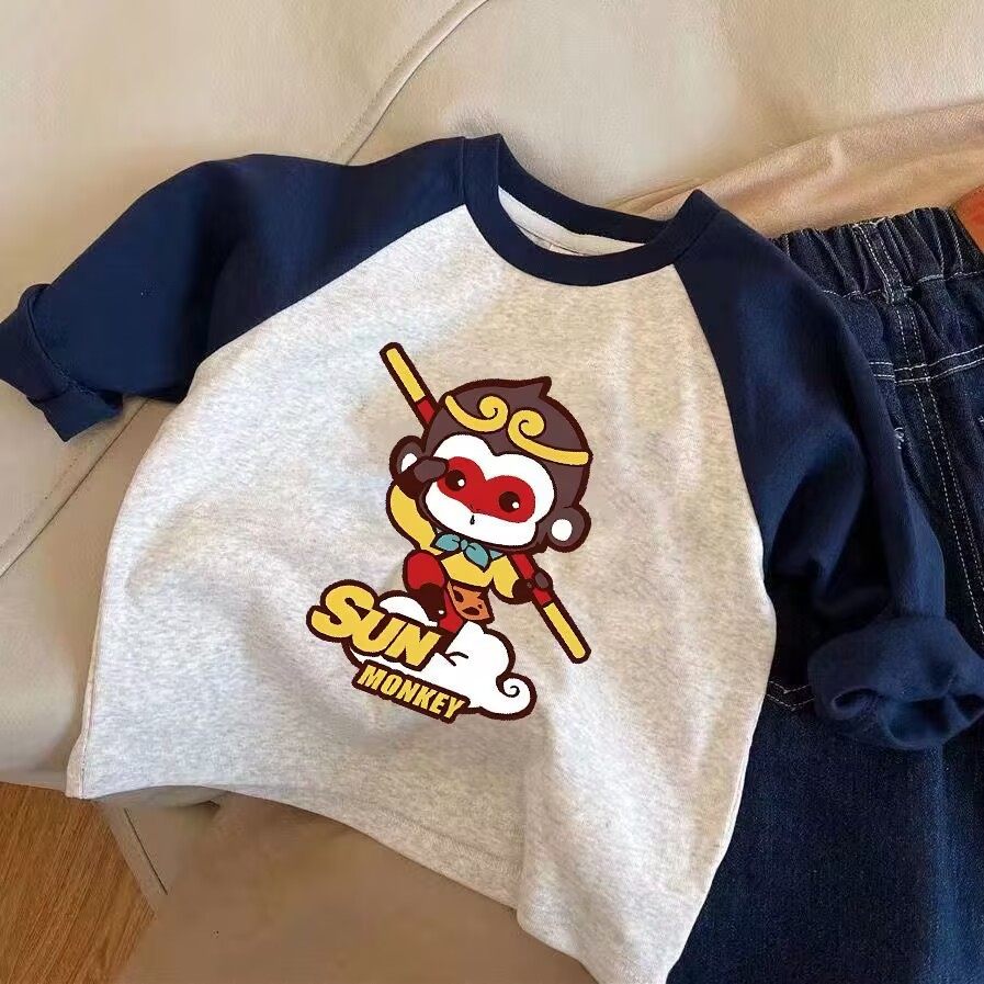 儿童齐天大圣长袖宝宝纯棉T恤2025春秋新款男童女童孙悟空打底衫,童装/婴儿装/亲子装,T恤,淘宝优惠券,粉丝福利购,淘宝优惠卷