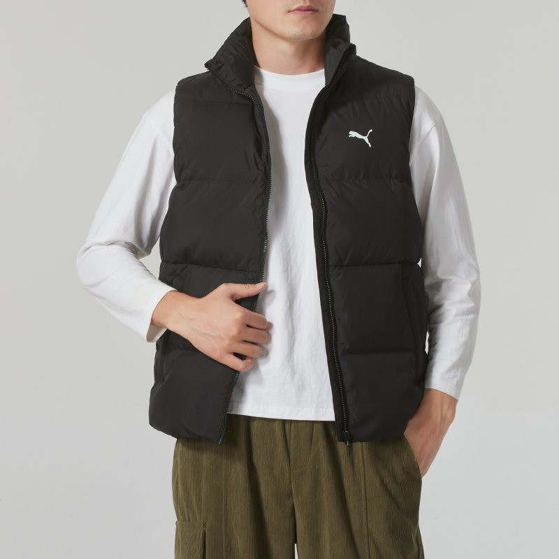 彪马男子冬季新款运动服休闲羽绒马甲背心外套534541 8489