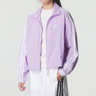 阿迪達(dá)斯涼感梭織夾克女2025秋新款 Adidas 運(yùn)動(dòng)服休閑外套KC0182