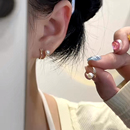 爆款 耳钉女2025年新款 小众设计高级感 珍珠镶钻珍珠耳饰女夏季 法式