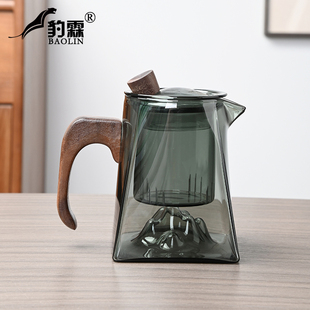 耐高温玻璃杯办公杯带手柄玻璃内胆茶水分离杯带盖大容量主人杯
