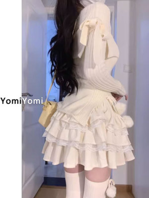 芭蕾风纯欲蕾丝蛋糕蓬蓬短裙女秋