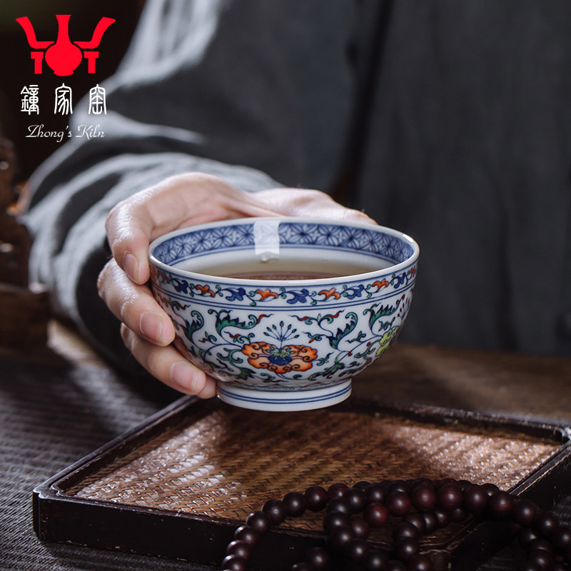 主人杯斗彩钟家窑柴窑