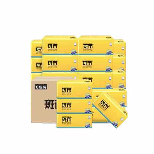 斑布400张8包整箱正品压花卫生纸平板厕纸草纸家用实惠装柔软加韧
