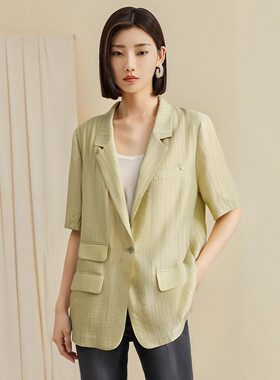 YAOLY姚领夏季半袖西装外套短袖直筒型通840H23463