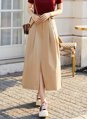 姚领YAOLY卡其色半裙825M21844