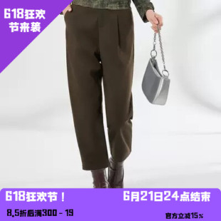 YAOLY姚领绿色裤子直筒裤优雅风829K41863