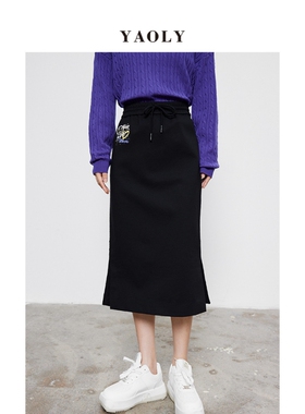 【航妈专享】姚领YAOLY新款直筒半身裙休闲裙822F42491