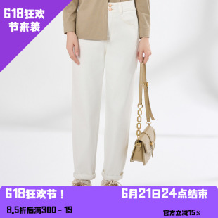 YAOLY姚领冬新品牛仔白色牛仔裤修身水洗815K43364
