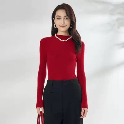 YAOLY姚领套头针织衫羊毛 长袖上衣修身880K41332