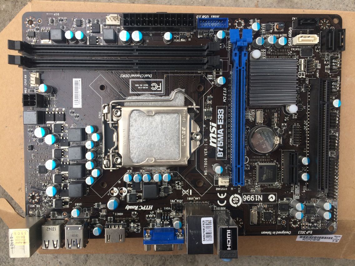 msi/微星 b75ma-e33 1155针台式主板 集显小板 拼h67 b75m-d3v