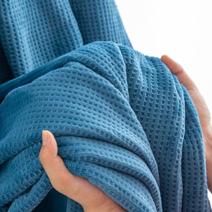 加厚华夫格剪花牛奶绒保暖床单单件冬季加绒青蓝宝蓝色被单1.21.5