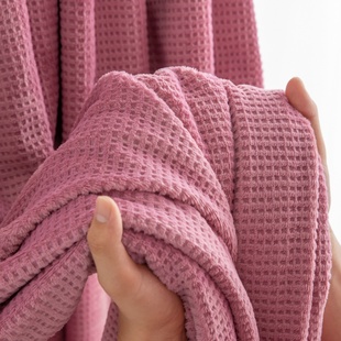 冬季加厚华夫格剪花牛奶绒保暖床单单件加绒豆沙红色被单单人1.2m