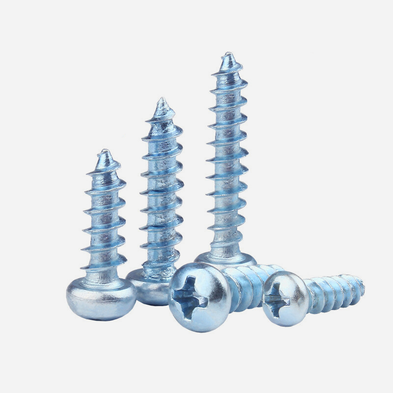 镀蓝锌十字圆头自攻螺丝镀锌加硬盘头尖端木螺丝PA电子螺丝M4M5M6