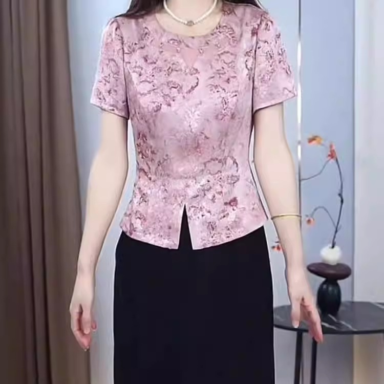 高级冰丝缎连衣裙2025夏季新款气质显瘦国风新中式假两件套装裙子