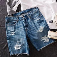 Abercrombie Fitch American подлинное AF Мужское мужское сиа Бо и коленное коленное коленное промывание в пещеру Джинсовые шорты