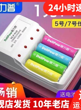 Delipow德力普锂电池手电筒强光容量进口充电器保护电池dlp-彩虹
