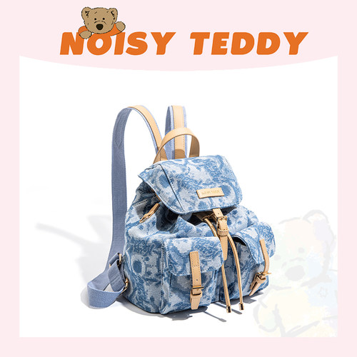 NOISYTEDDY女牛仔双肩包大容量