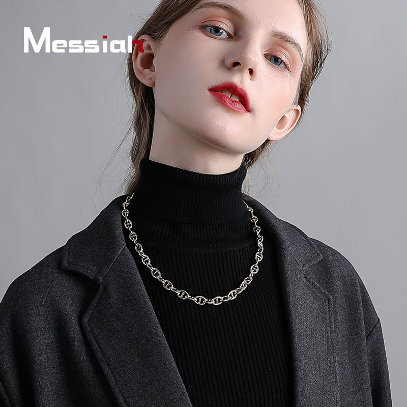 时尚夸张大金链子锁骨链2020新款潮网红项链女简约嘻哈个性设计感