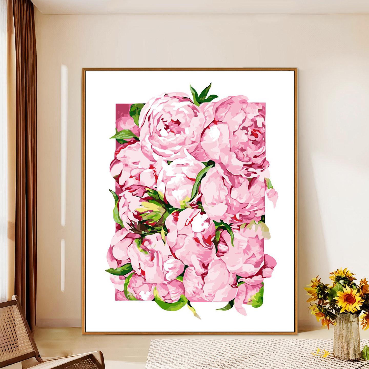 数字油画diy高级玫瑰花卉填充手工填色肌理画涂色丙烯油彩画挂画,家居饰品,DIY/数字油画,淘宝优惠券,粉丝福利购,淘宝优惠卷