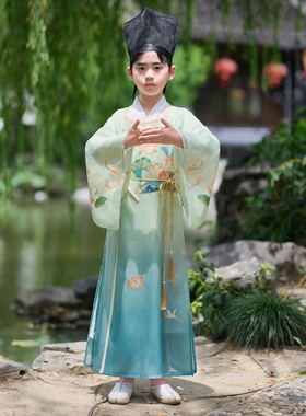 儿童汉服男童春秋款宋制古装李白明制唐装演出服男孩夏季2025新款