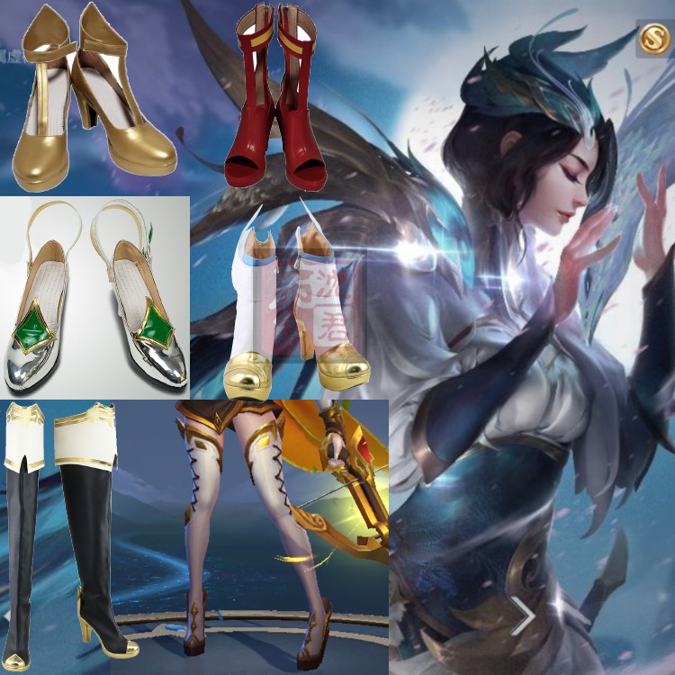 王者榮耀 虞姬cos鞋 霸王別姬森之風靈云霓雀翎啟明星使cosplay鞋