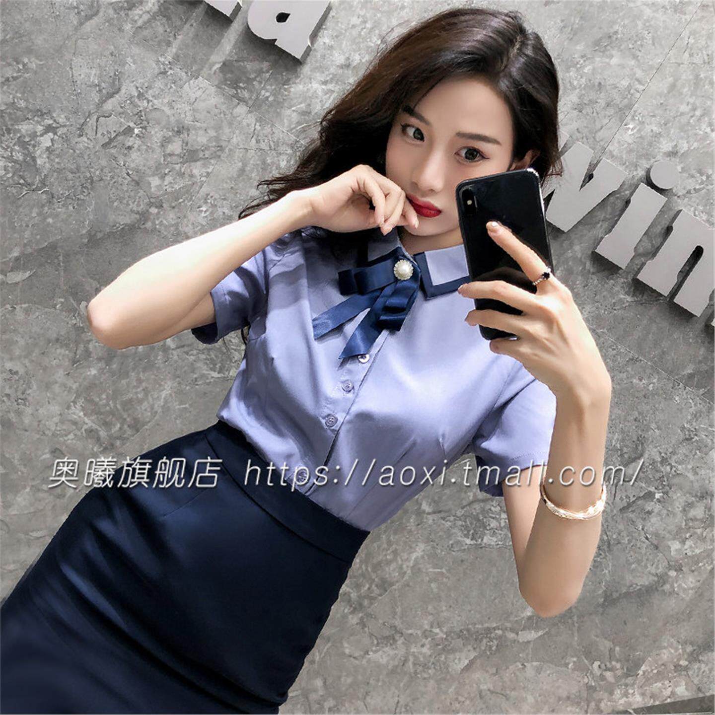 衬衫女工作服女职业气质衬衣套装空姐美容院酒店前台职业装女制服