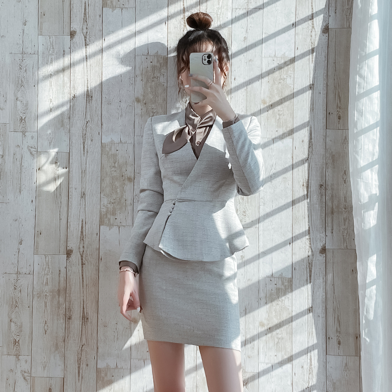 职业西装套装女气质酒店管理工作服高端秋冬新款置业顾问小西装OL