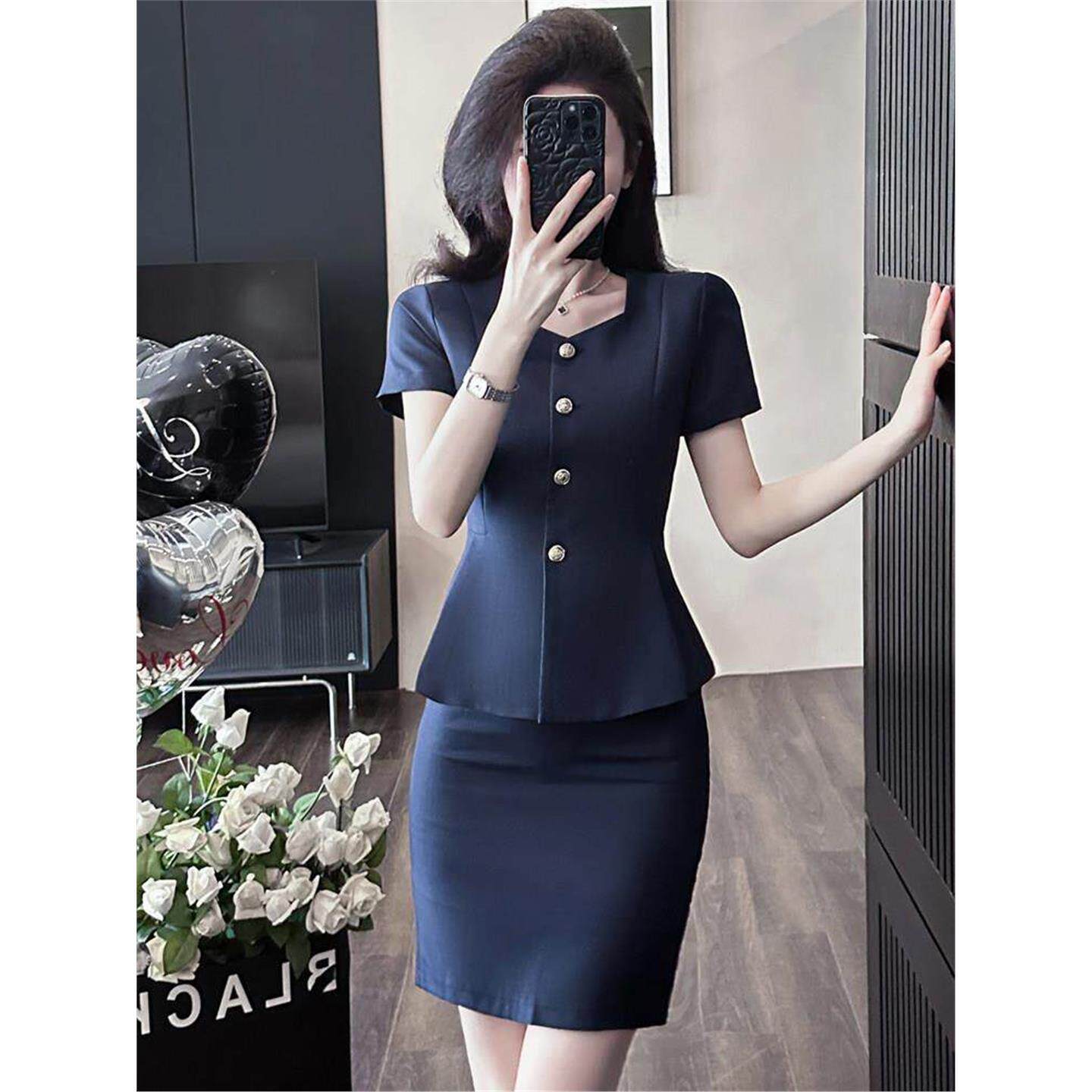 职业套装西装外套女2026新款春夏短袖西服工装空姐制服面试工作服