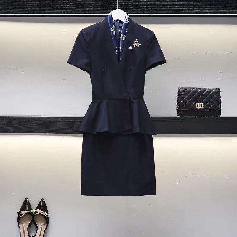高端空姐珠宝店工作服职业套装