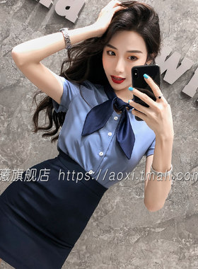 轻熟美容师工作服女夏季2026新名媛夏装女套装衬衫制服套装女职业