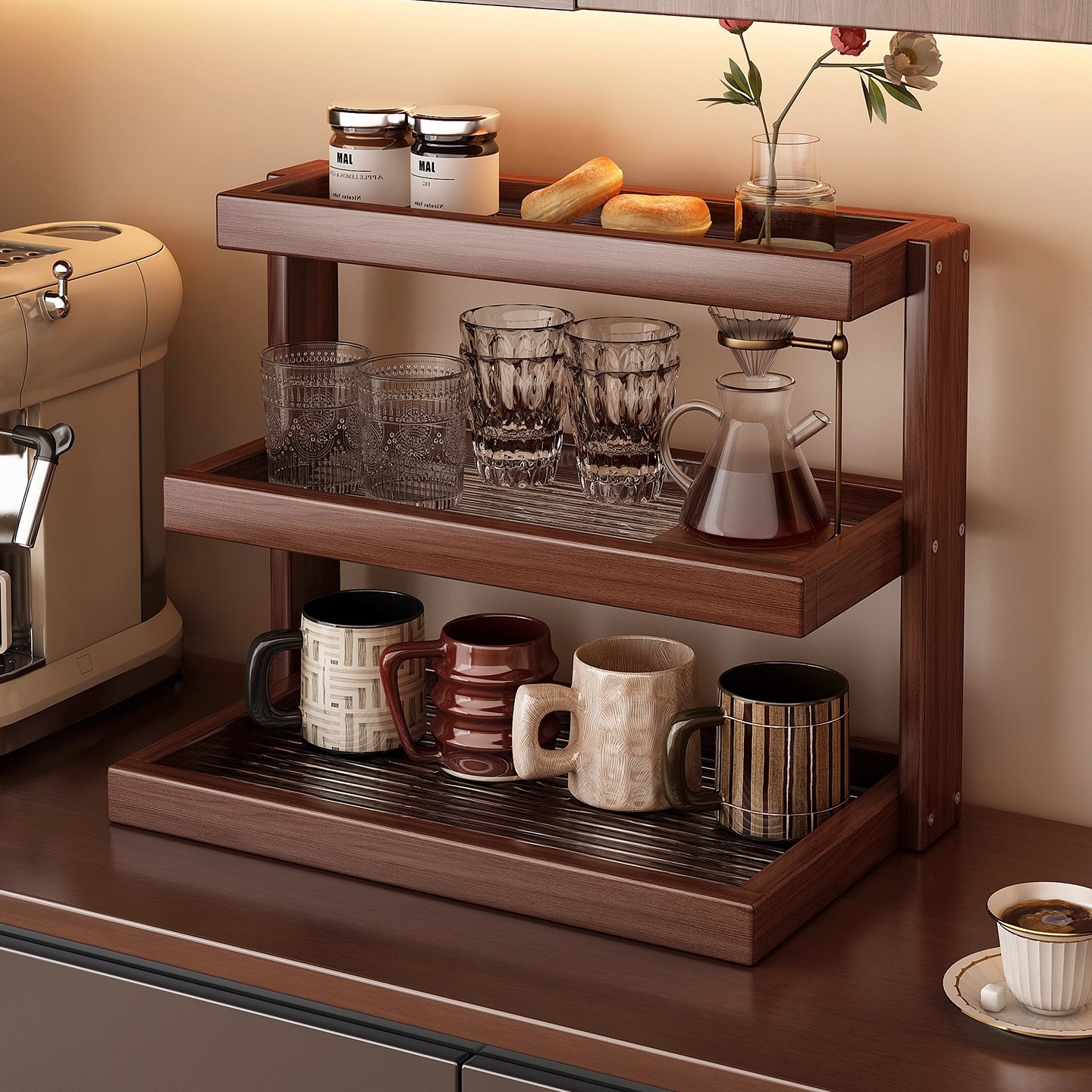 日本进口MUJIE桌面杯架茶杯收纳