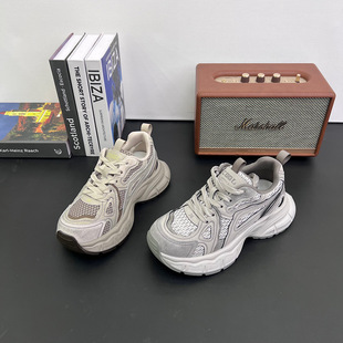 欧洲站厚底老爹鞋女2026新款春季百搭运动厚底小个子增高休闲女鞋