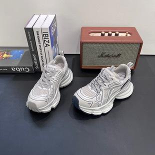 欧洲站厚底增高6厘米老爹鞋女2026春季新款超火休闲运动鞋女鞋潮