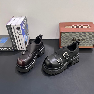 小个子英伦风乐福单鞋女2026春秋新款韩系jk风增高厚底小皮鞋女鞋