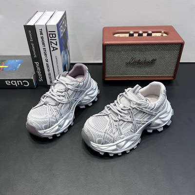 欧货爆款蜘蛛侠厚底机车老爹鞋ins潮2026春秋新款百搭时尚休闲鞋