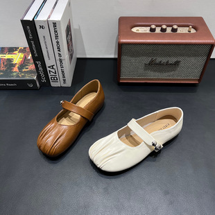 法式复古玛丽珍鞋女2026春新款圆头浅口单鞋一脚蹬平底鞋晚晚鞋潮