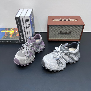 百搭街拍ins风运动休闲女鞋 韩版 女2026春款 厚底增高老爹鞋 潮 时尚