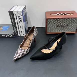 一代佳人法式尖头高跟鞋女细跟2026春款通勤百搭不掉跟浅口单鞋潮