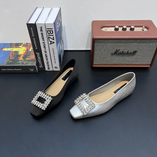 法式软皮玛丽珍鞋女2026新款气质低跟不累脚浅口鞋黑色内增高女鞋