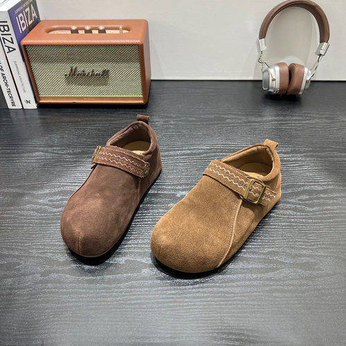 欧货2025秋冬新款真皮百搭勃肯鞋女英伦风复古单鞋厚底增高女鞋潮