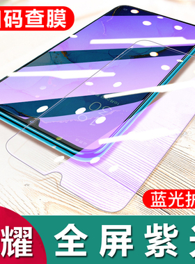 适用荣耀X70i X60 X50i X40i X30 X20 X10 9X紫光保护膜荣耀300 400 500手机magic7钢化膜抗蓝光Play8 9T批发