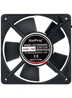 FS12025HAS/B2 220V0.1A金属伏交轴流工业展示机柜箱方形散热风扇