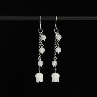 梦华录赵盼儿同款耳环复古宫廷气质长款铃兰花朵流苏汉服耳饰女