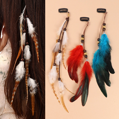 部落民族风羽毛发带异域古风发夹