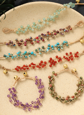 天然石水晶编织手链森系文艺手绳